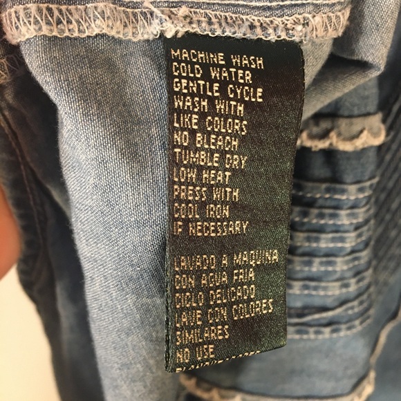 Lauren Ralph Lauren Jeans Co. Cotton Button Up Pin Tuck Long Sleeve Top Size 10 - Picture 15 of 15